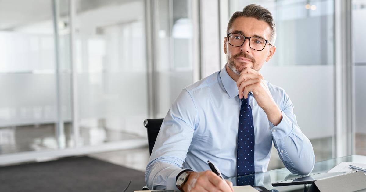 hr manager thinking at desk