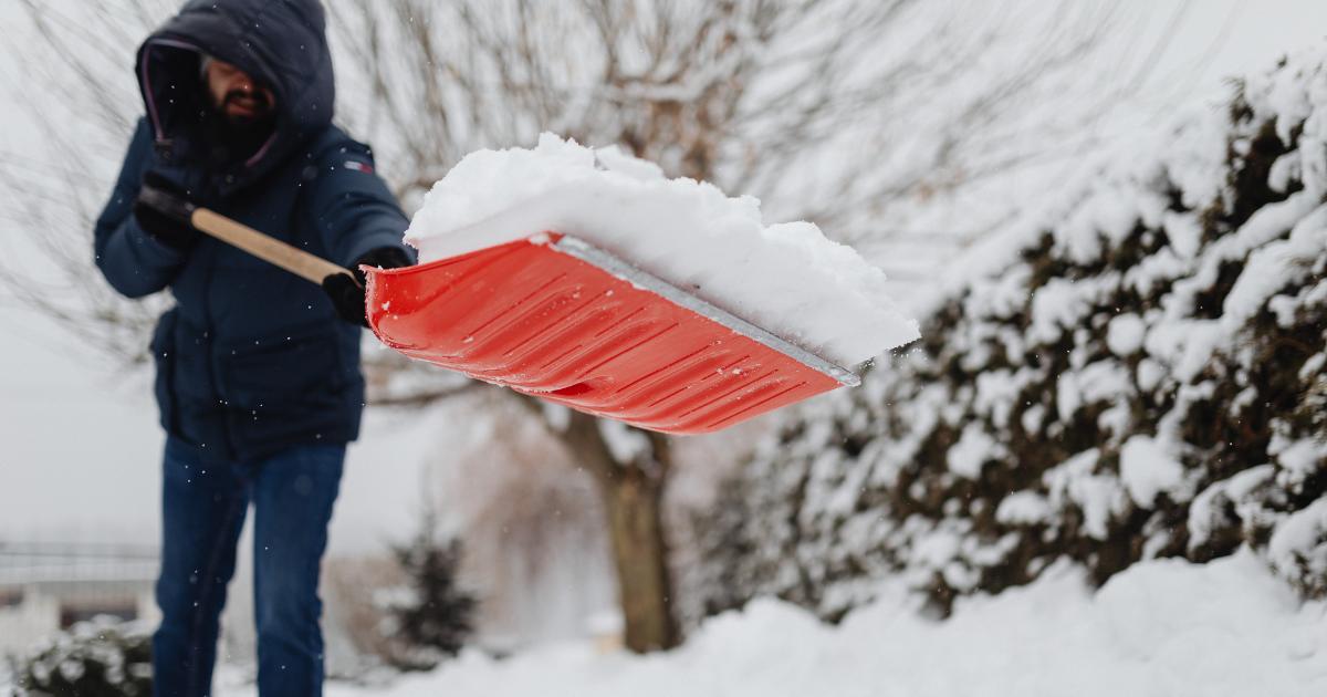 man shoveling show