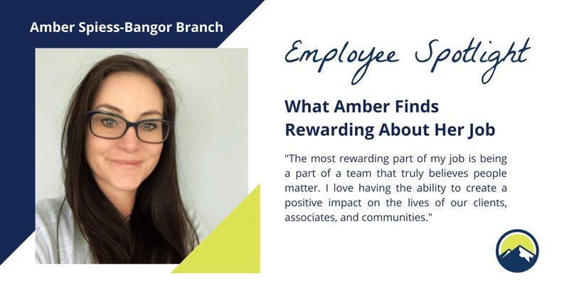 Employee Spotlight, Amber is the Branch Manager at our Bangor branch.