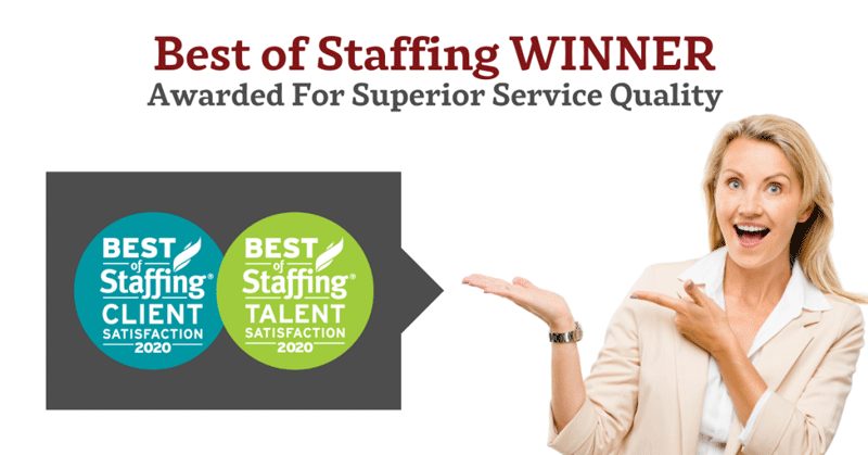 Bonney Staffing Wins ClearlyRated’s 2020 Best of Staffing Client and Talent Awards for Service Excellence