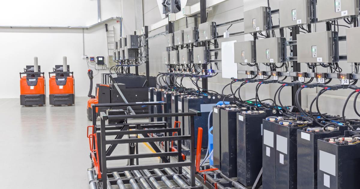 charging stations in warehouse